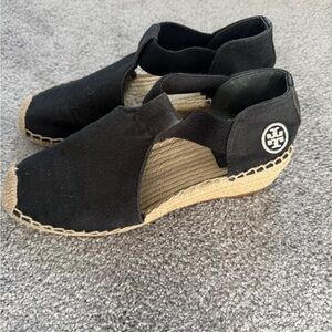 Tory Burch Black Canvas Espadrilles